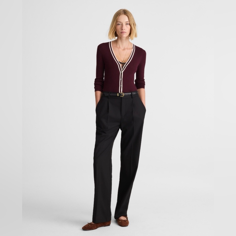 Madewell Slouchy Straight Pants in Brushed Twill (Petite)